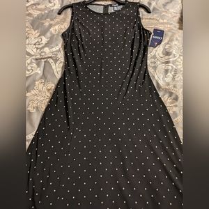 Chaps size small navy with white polka dots sleeveless NWT